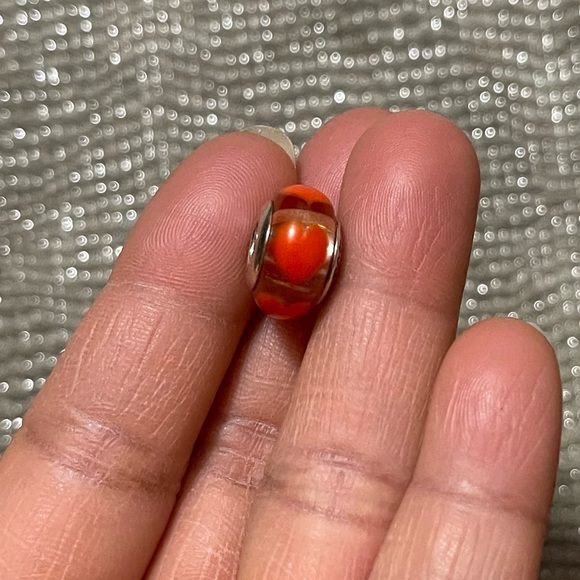 Retired Pandora Murano Glass Bead Charm with Multiple Red Hearts ❤️ - Picture 3 of 5